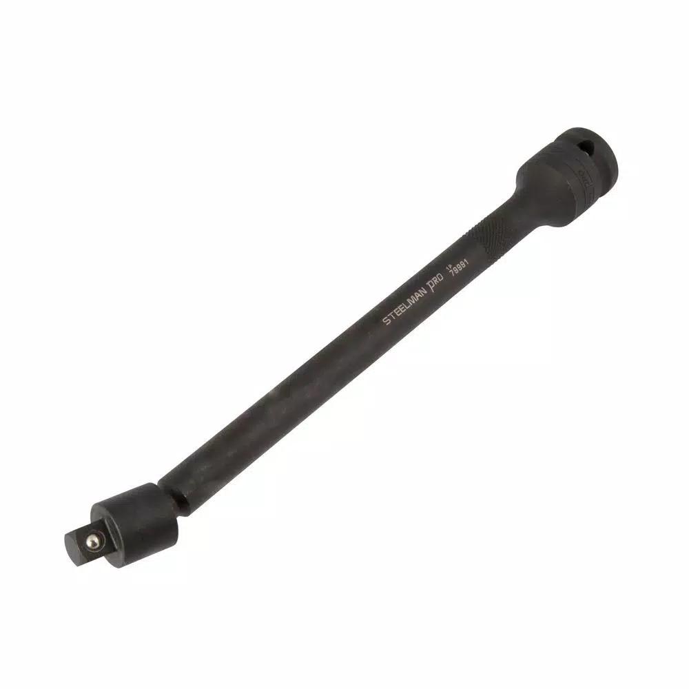 STEELMAN PRO 79991 1/2 in. Drive to 3/8 in. Pinless Swivel Impact Extension Bar, 9 in.
