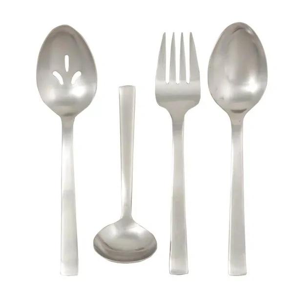 Ginkgo Norse 4-Piece Hostess Serving Set, Modern 18/0 Stainless Steel Flatware