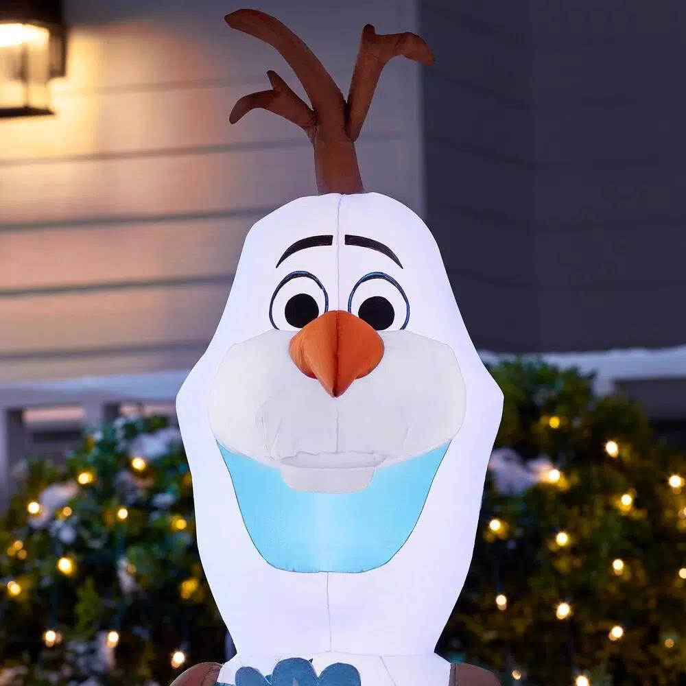 Disney Frozen Olaf 4 ft. Inflatable Holiday Decoration with Snowflake Scarf