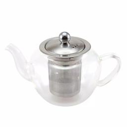Creative Home 20 oz Borosilicate Glass Teapot with Stainless Steel Removable Lid and Infuser Basket thumbnail 1