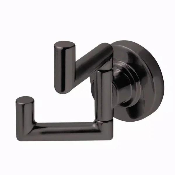 Speakman Neo Double Robe Hook in Matte Black - Solid Brass Construction