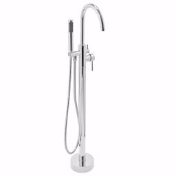 AKDY Freestanding Floor Mount Roman Tub Faucet with Hand Shower, Chrome thumbnail 1