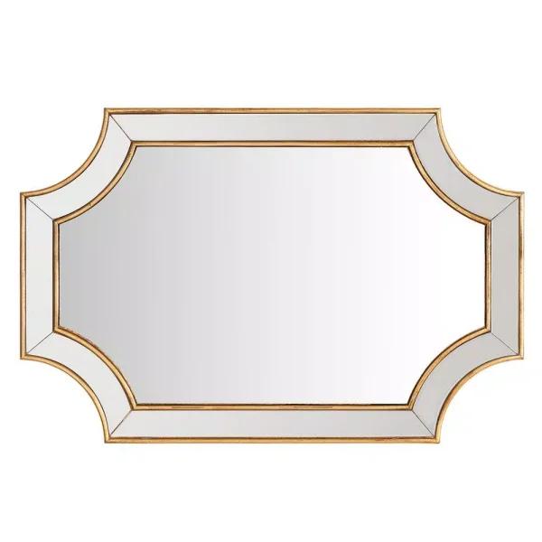Home Decorators Collection Ornate Gold Beveled Glass Classic Accent Mirror, 35.43 in. x 23.62 in.