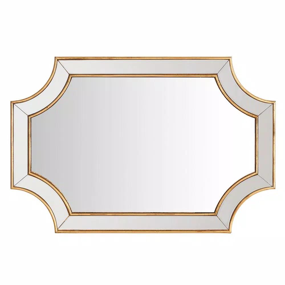 Home Decorators Collection Ornate Gold Beveled Glass Classic Accent Mirror, 35.43 in. x 23.62 in.