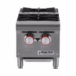 Magic Chef 12 in. Commercial Natural Gas Countertop Hot Plate, 50,000 BTU, Stainless Steel thumbnail 1