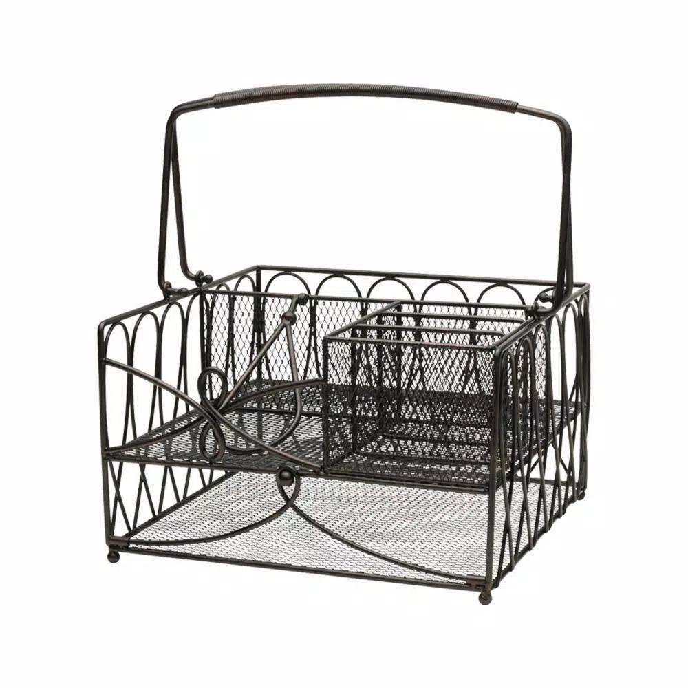 Gourmet Basics by Mikasa Mikasa Gourmet Basics Antique Black Wrought Iron Loop Picnic Caddy