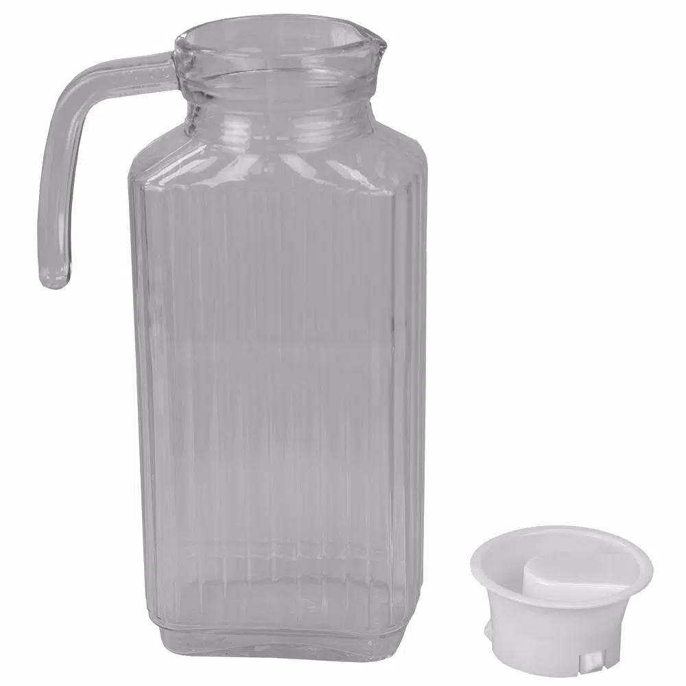 Unbranded Embellished 60.8 fl. oz. Clear Plastic Pitcher with No-Mess Pour Spout and Ergonomic Grip Handle