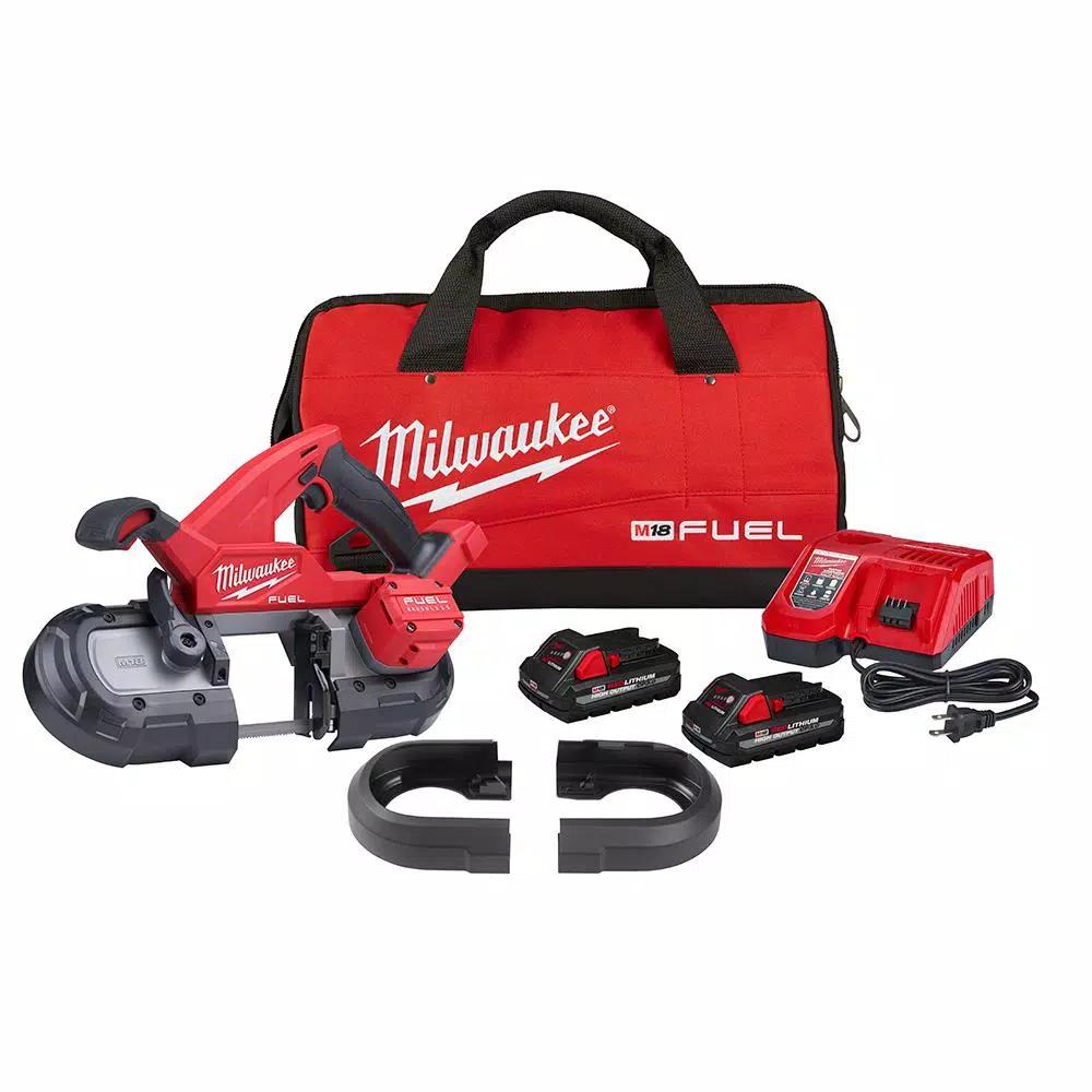 Milwaukee M18 FUEL 18V Compact Dual-Trigger Brushless Cordless Band Saw Kit with Two 3.0 Ah Batteries