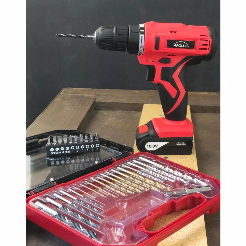 Apollo 10.8V Cordless 3/8 in. Drill/Driver with 30-Piece Accessory Set