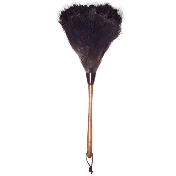 Wool Shop 20 in. Natural Ostrich Feather Duster with Contoured Wooden Handle