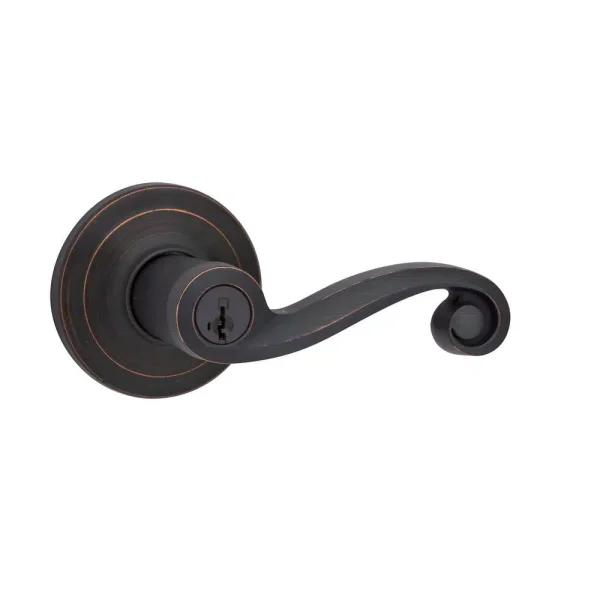 Kwikset Lido Venetian Bronze Exterior Entry Door Lever with SmartKey Security