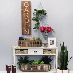 Stratton Home Decor Tulum Handcrafted Wooden Rattan Baskets, Set of 2 thumbnail 2