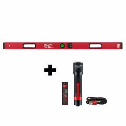 Milwaukee 48 in. Digital Box Level with PINPOINT Technology and 700 Lumen LED Flashlight Kit thumbnail 1