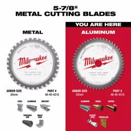 Milwaukee 5-7/8 in. 50T Carbide Metal Cutting Circular Saw Blade thumbnail 4