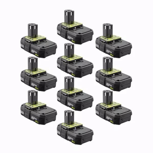 RYOBI 18V ONE+ 2.0 Ah Compact Lithium-Ion Battery 10-Pack