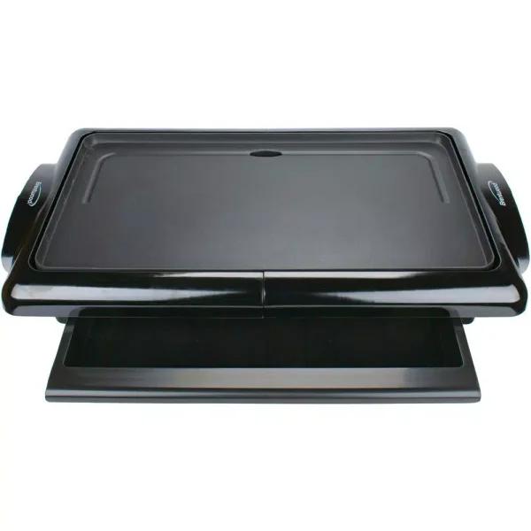 Brentwood Appliances 1400W Nonstick Electric Griddle with Warming Drawer, 200 sq. in., Black