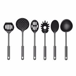 Chef Buddy 6-Piece Kitchen Cookware Utensil Set with Hanging Ring, Black thumbnail 2