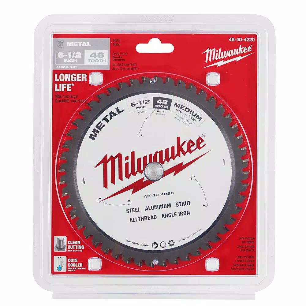 Milwaukee 6-1/2 in. 48T Carbide Metal Cutting Circular Saw Blade