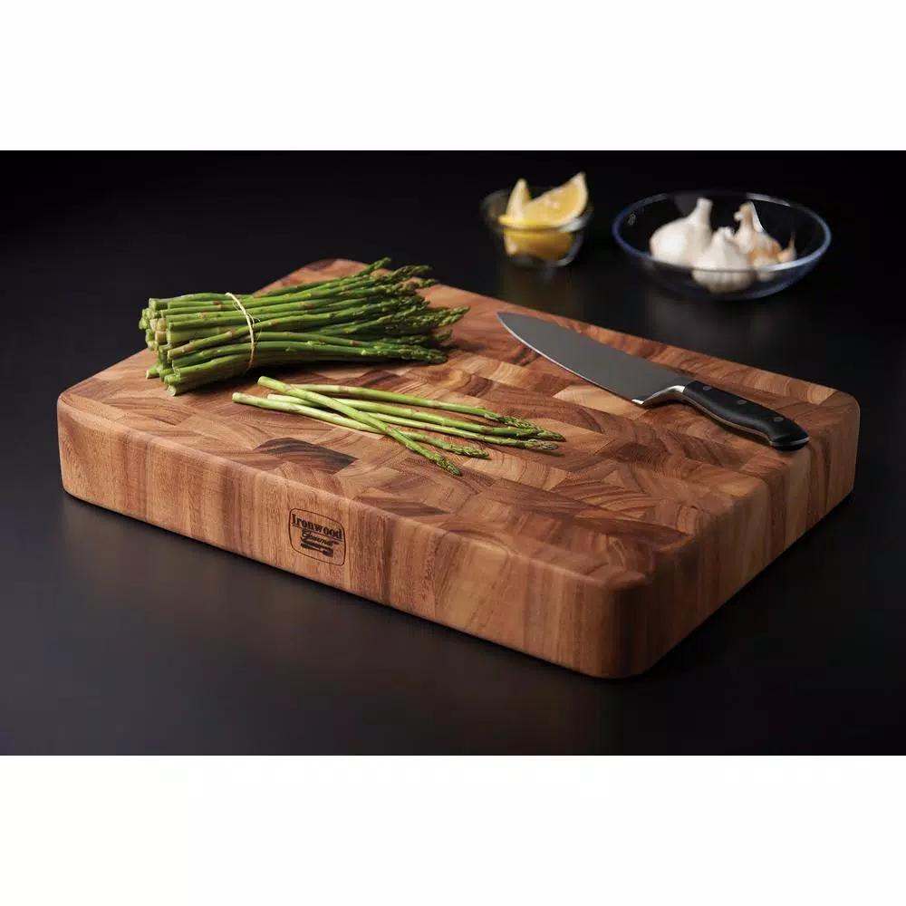 Ironwood Union Stock Yard Acacia Wood End Grain Butcher Block Cutting Board, 20 x 14 x 3 in