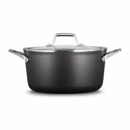 Calphalon Premier 6-Quart Hard-Anodized Aluminum Nonstick Stock Pot with Glass Lid, Black thumbnail 1