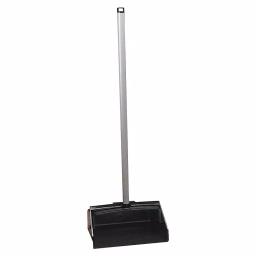 Continental 12 in. Upright Lobby Dust Pan with Vinyl-Coated Steel Handle, Black thumbnail 1
