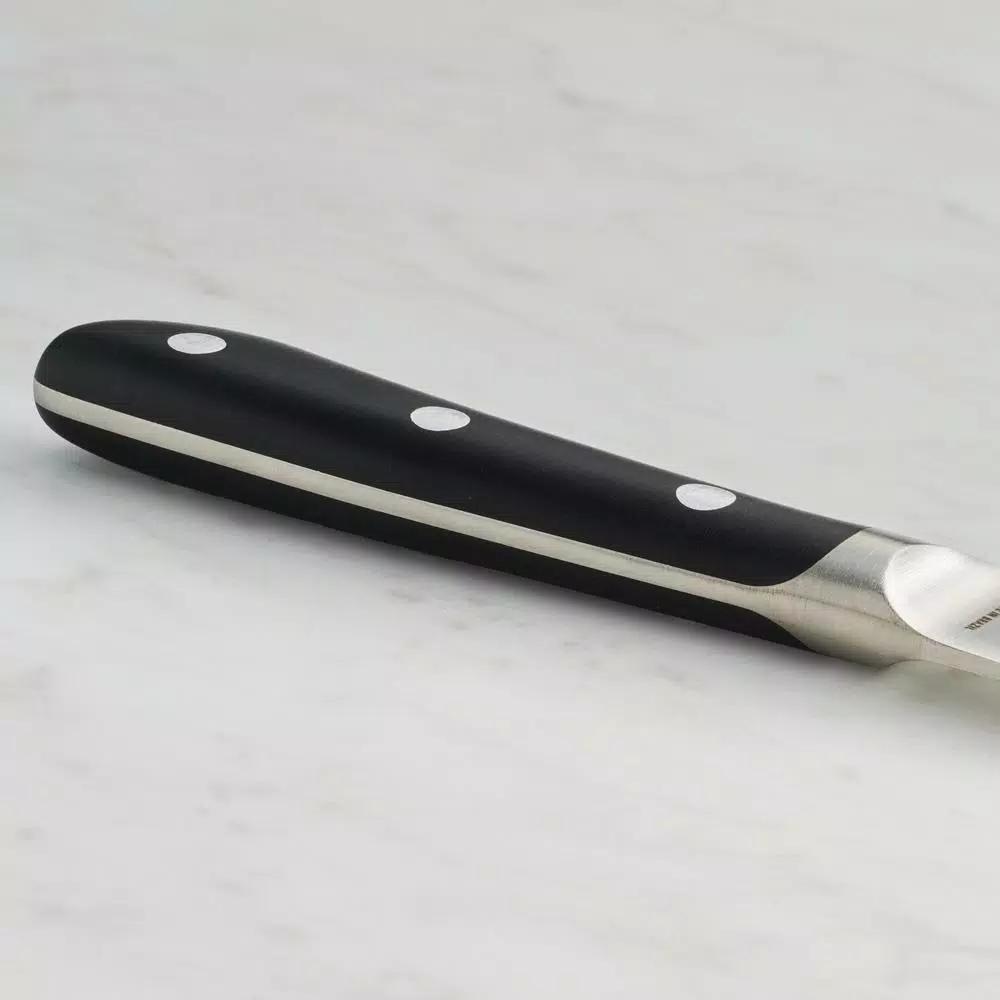 Tramontina 4-Piece 5 in. High Carbon Stainless Steel Serrated Steak Knife Set with Black Polycarbonate Handles