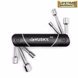 Husky 12-Piece Folding Nut Driver Set, SAE and Metric, with Black Anodized Aluminum Caddie thumbnail 2