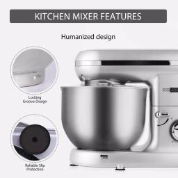 VIVOHOME 650W 6-Qt. Silver Tilt-Head Kitchen Stand Mixer with 6 Speeds thumbnail 5
