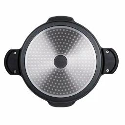 MasterPan 5 Qt. Cast Aluminum Non-Stick Stock and Pasta Pot with Glass Lid and Easy Pour Spout, Black thumbnail 5