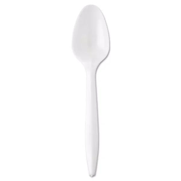 GEN White Plastic Wrapped Teaspoons, Mediumweight (1000 Count Case)