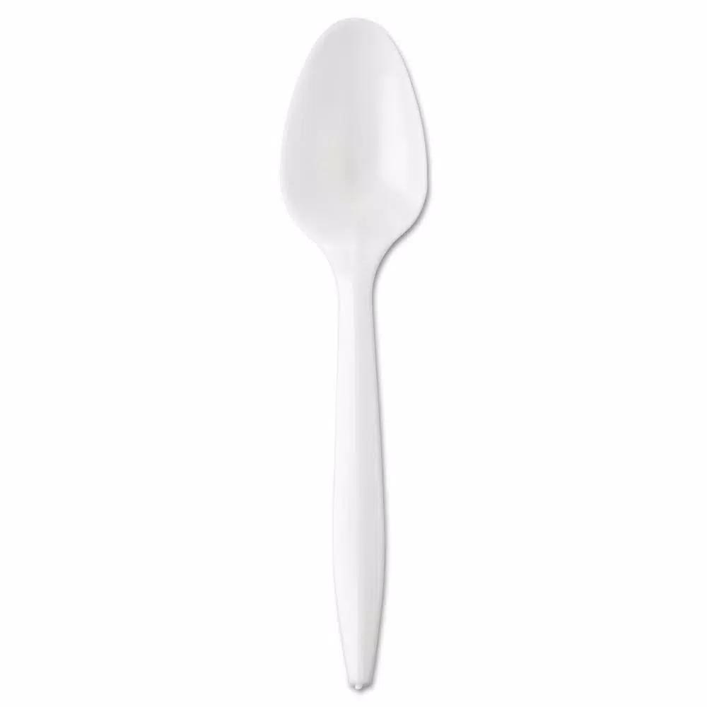 GEN White Plastic Wrapped Teaspoons, Mediumweight (1000 Count Case)