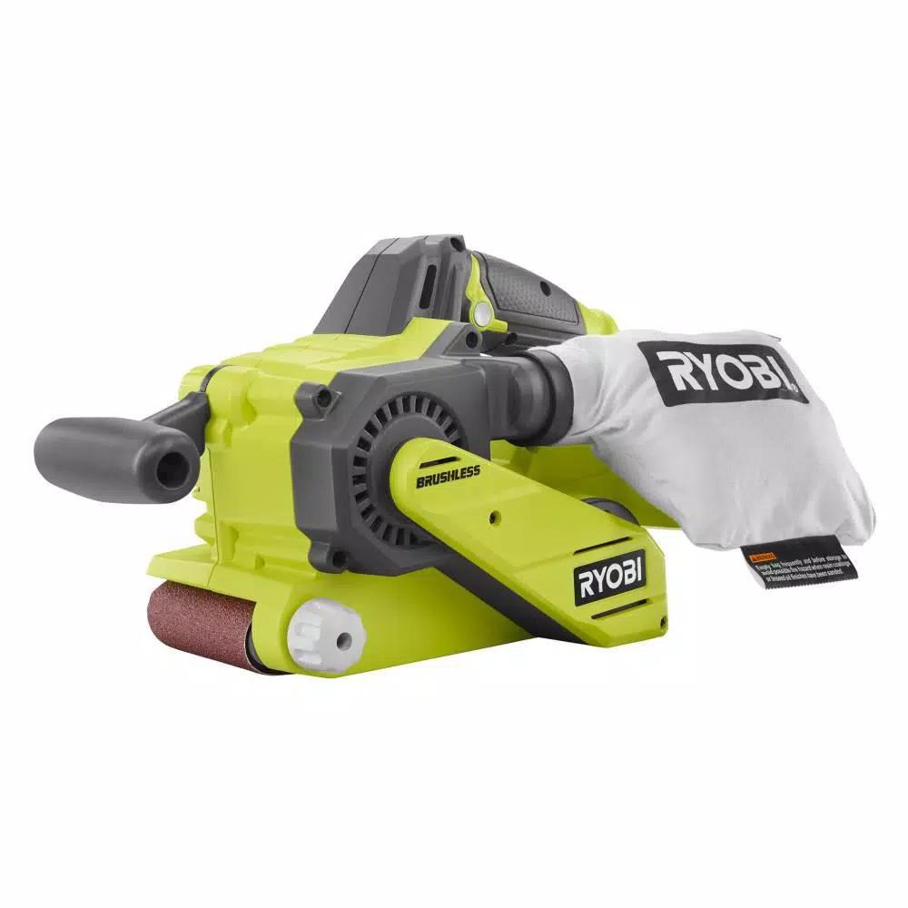 RYOBI 18V ONE+ Brushless 3 in. x 18 in. Belt Sander and Fixed Base Trim Router Combo Kit