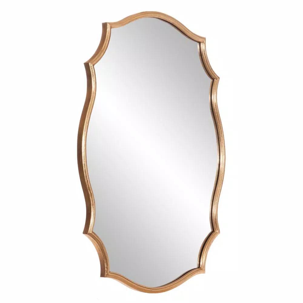 Pinnacle Art Deco Ornate Gold Scalloped Accent Mirror - 35.75 in. H x 26.25 in. W