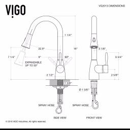 VIGO Aylesbury Single-Handle Pull-Down Kitchen Faucet with Soap Dispenser, Stainless Steel thumbnail 9