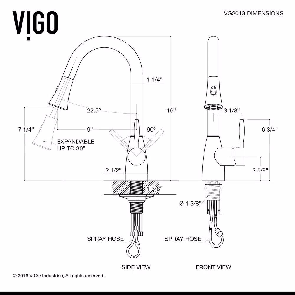 VIGO Aylesbury Single-Handle Pull-Down Kitchen Faucet with Soap Dispenser, Stainless Steel