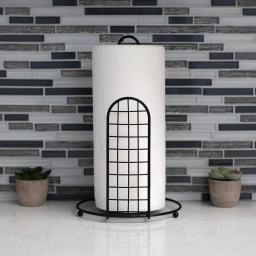 Unbranded Grid Collection Black Steel Free Standing Paper Towel Holder thumbnail 5
