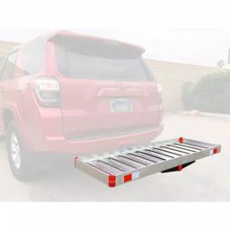MaxxHaul 60 in. x 22 in. Aluminum Basket Style Hitch Cargo Carrier, 500 lb. Capacity, 2 in. Receiver thumbnail 6