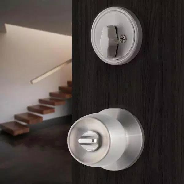 Toledo Fine Locks Single Cylinder Satin Nickel Entry Combo Set