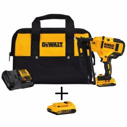 DEWALT 20V MAX 16-Gauge Cordless Angled Finish Nailer Kit with (2) 2.0 Ah Batteries and Charger thumbnail 1