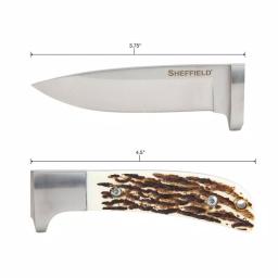 Sheffield 12190 Herod Stag Series 3.75 in. Drop Point Fixed Blade Hunting Knife thumbnail 4