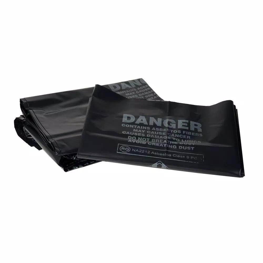 Ultrasac 33 Gallon Asbestos Disposal Bags, 4 Mil Heavy Duty, Black (50-Count)
