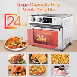 Boyel Living GeekChef 24 Qt. Silver Stainless Steel Digital Convection Air Fryer Toaster Oven with 10-in-1 Functions thumbnail 8