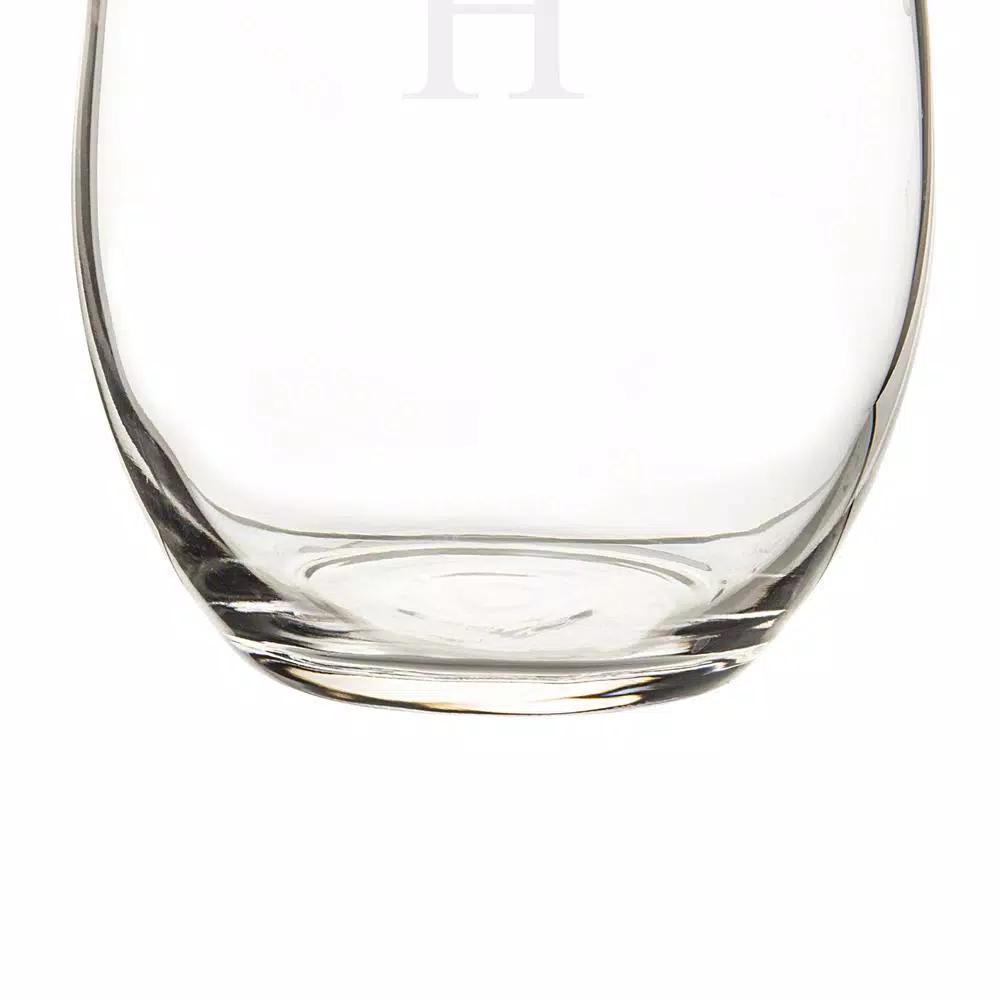 Cathy's Concepts Skull & Crossbones 21 oz. Stemless Wine Glasses, Set of 4, Clear Glass