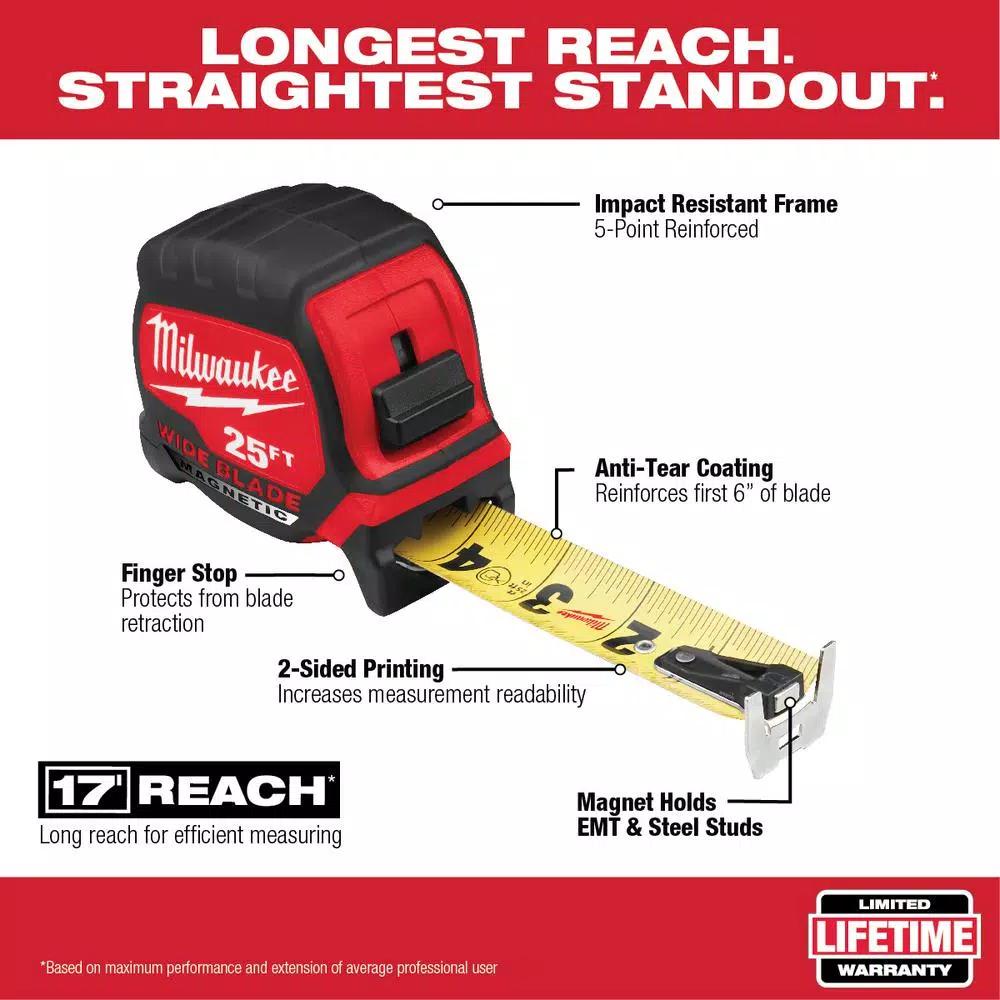 Milwaukee 25 ft. Magnetic Tape Measure and Fastback Compact Folding Utility Knife Combo Kit