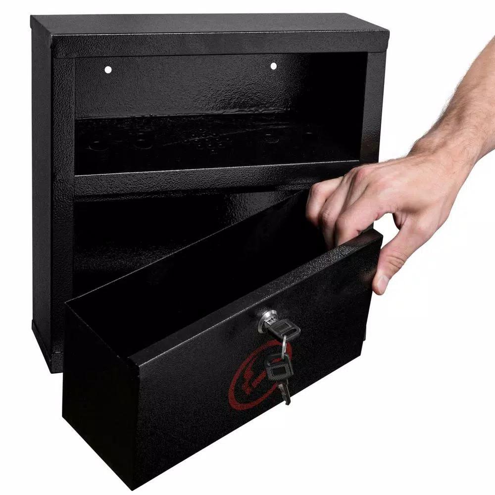 Alpine Industries Quick Clean Wall-Mounted Cigarette Outdoor Ashtray, Black Stainless Steel