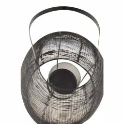 LITTON LANE Large Black Metal Mesh Lantern Candle Holder with Suspended Hurricane Glass thumbnail 4