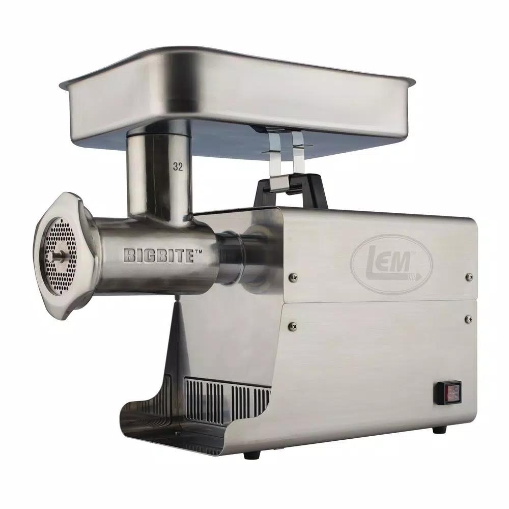 LEM Big Bite #32 Stainless Steel Electric Meat Grinder, 1.5 HP, 17 lbs/min