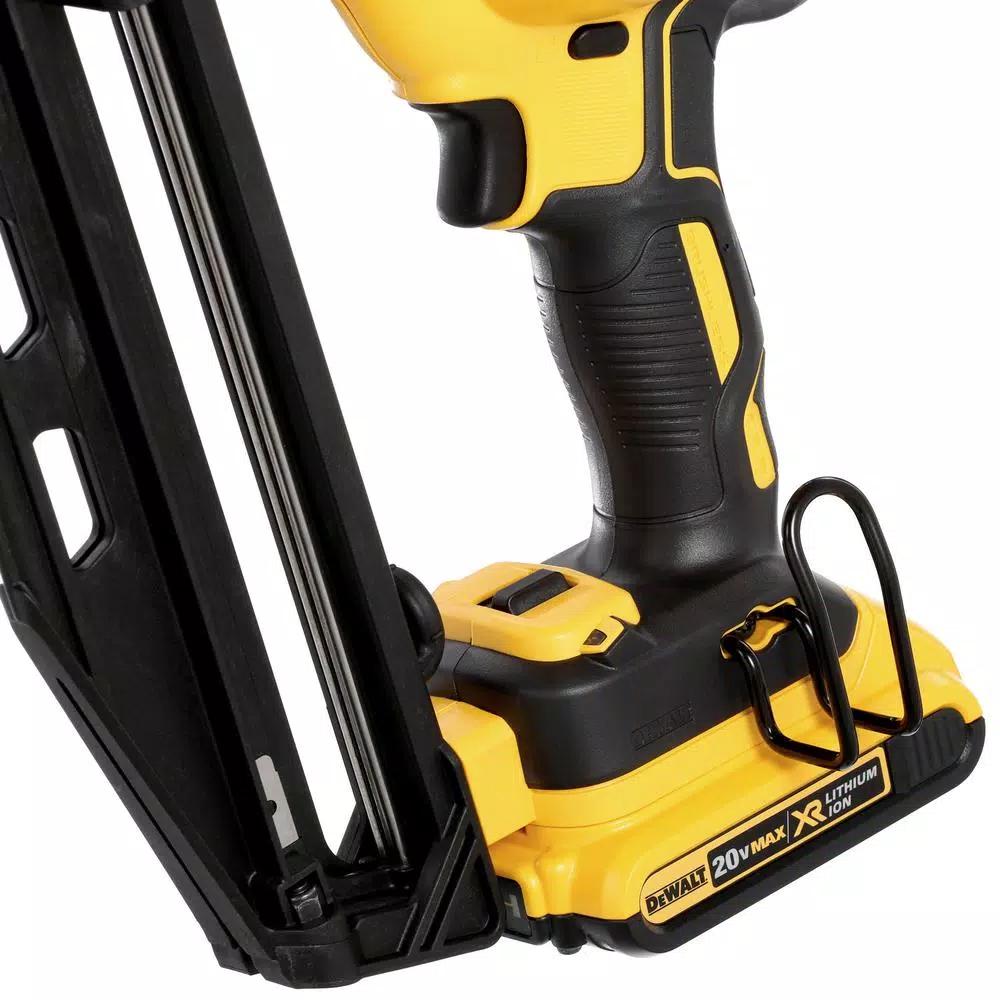 DEWALT 20V MAX XR 16-Gauge Angled Finish Nailer Kit with (2) 2.0Ah Batteries