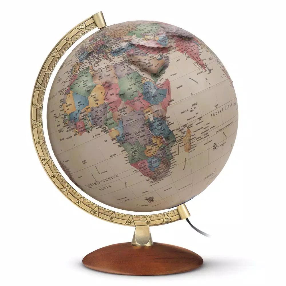Waypoint Geographic Athens 12 in. Illuminated Raised Relief Desktop Globe with Hardwood Base