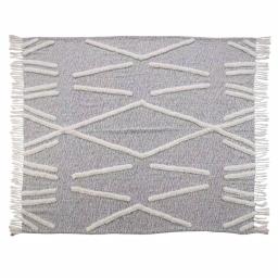 LR Resources Abstract Zigzag Black Melange Pure Cotton Decorative Throw Blanket, 50 x 60 in thumbnail 1